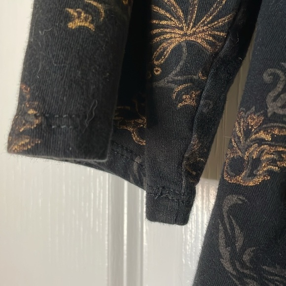 STYLE & CO. Floral Print Pullover Top, Women’s XL, Black Gold - Picture 2 of 7